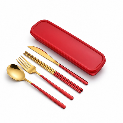 Portable Flatware Set, Reusable Stainless Steel Utensils for Travel – image 8