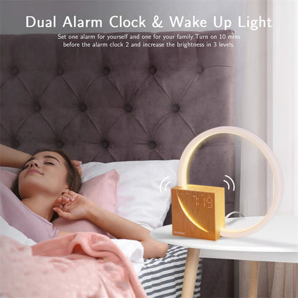 Touch Table Lamp with Alarm Clock & Natural Sounds | 3 Brightness Levels for Relaxation and Focus