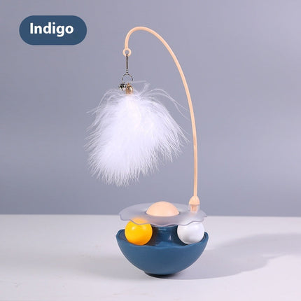 Interactive Cat Toy with Feather and Bell for Self-Entertainment | Engaging Tumbler Design with Catnip