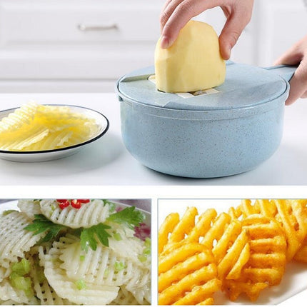 8-in-1 Mandoline Vegetable Slicer with Stainless Steel Blades | Versatile Kitchen Tool for Fast Food Prep