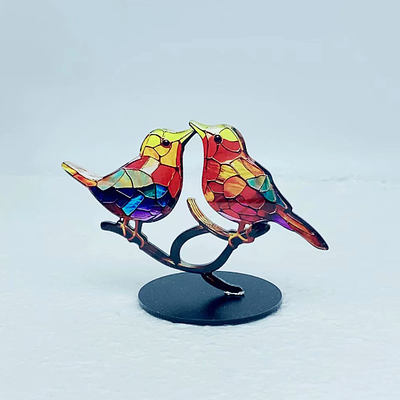 Bird Ornament on Branch, Living Room Decor for Shelf – image 9