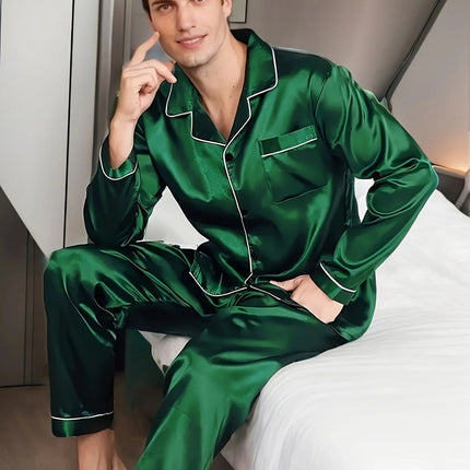 Pajamas for Men, Mens Pajama Set in Cotton Silk Blend – image 5