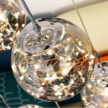 Staircase Chandelier, Glass Bubble Chandelier with LED Bulbs – image 5