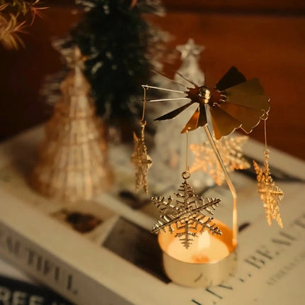 Candle Carousel with Spinning Ornaments for Ambient Light | Elegant Home Décor Accent for Cozy Evenings