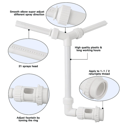 Swimming Pool Fountain Sprayer with Cooling Mist, Pool Accessories for Kids and Adults – image 5