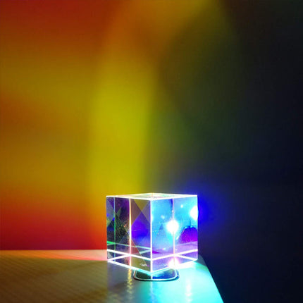 Rainbow Prism Glass Cube, Optical Prism for Light Refraction – image 7