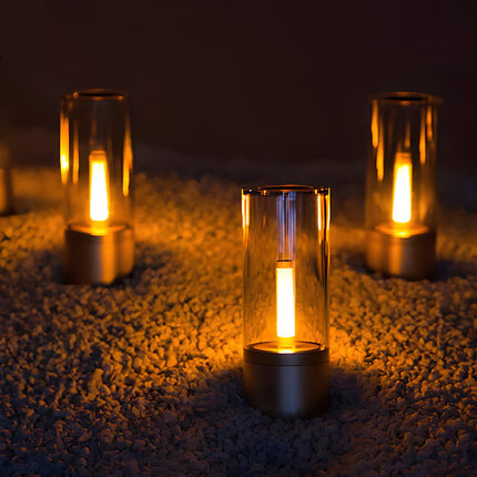 Dimmable Table Lamp with Clear Glass Body | Modern Lighting for Cozy Atmosphere