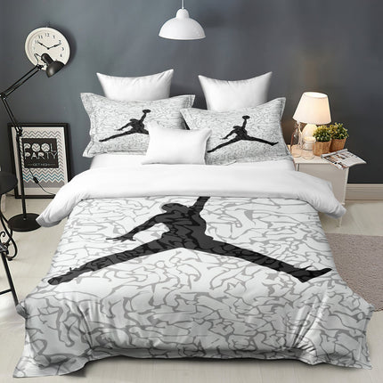 Basketball Duvet Cover Set with Pillowcases, Soft Sports Bedding Set, Machine Washable Comforter Cover