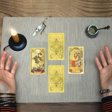 Tarot Card Deck with Guide Book, 78 Gold Foil Tarot Cards with Major Arcana – image 10