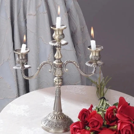 Gilded Candelabra with Adjustable Arms | Elegant Alloy Design for Tailored Candlelight Ambiance