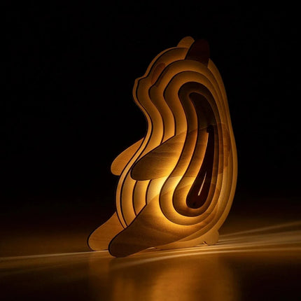 Wooden Animal Light with DIY Puzzle Assembly & Sensor Control | Unique Decorative Nightlight for Home Decor