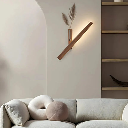 Wood Wall Light with Built-in Vase & Touch Control | Dimmable Ambient Illumination for Home Décor