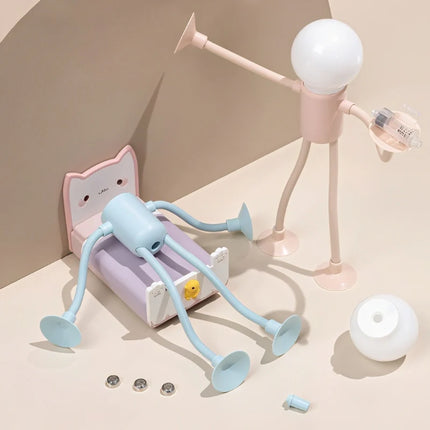 Bendable Desk Lamp with Flexible Limbs & Suction Cups | Quirky Lighting for Creative Spaces