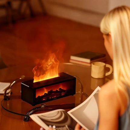 Humidifier with Mesmerizing Flame Effect & Multicolor Lighting | USB-Operated for Soothing Atmosphere