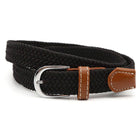 Stretch Belt with Silver Buckle, Woven Braided Belt with No Holes, Elastic Belt for Everyday Comfort