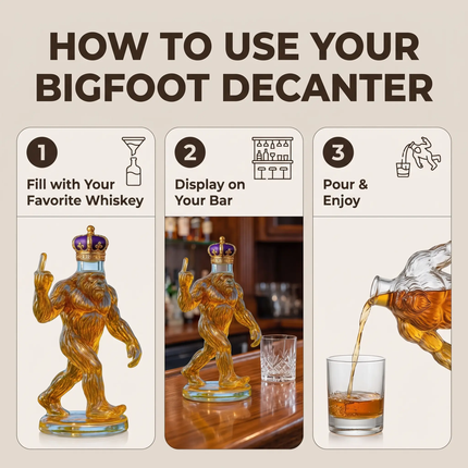 Whiskey Decanter, Bigfoot Glass Liquor Bottle for Home Bar Decor – image 5