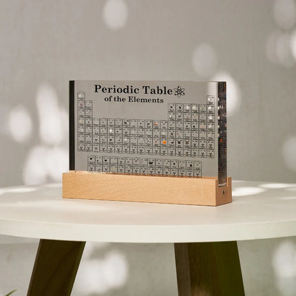 Real Elements Periodic Table Display with Integrated LED Lighting | Educational Acrylic Centerpiece for Science Enthusiasts