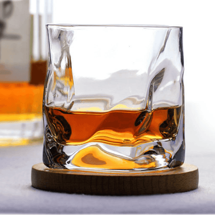 Whisky Glass with Wooden Box, Edo Kiriko Crumple Whiskey Glasses – image 5