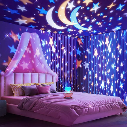 Projection Light with Fairy Tale Scenes & Lullabies | Soothing Night Sky for Kids' Bedtime Adventure