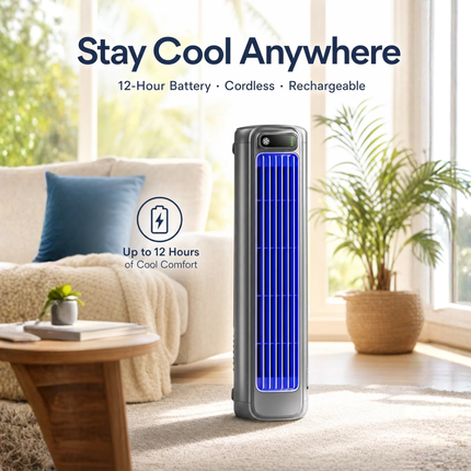 Portable Fan, Bladeless Tower Fan for Desktop or Wall Mount – image 6