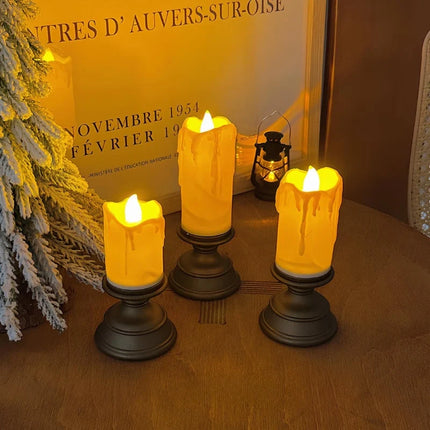Flameless Block Candles with Realistic LED Lights | Safe, Elegant Ambiance for Home Décor and Special Occasions