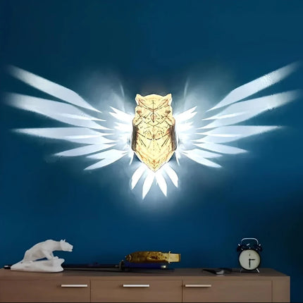 Luminous Wings Wall Light with Unique Eagle & Owl Design | Breathtaking Projection for Enchanting Home Decor