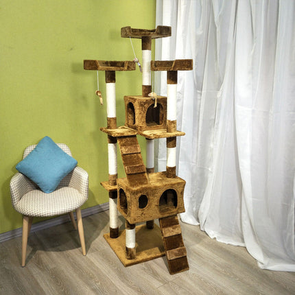 Luxury Multi-Layer Cat Climbing Frame with Plush Platforms | Durable Playhouse for Climbing and Scratching Fun
