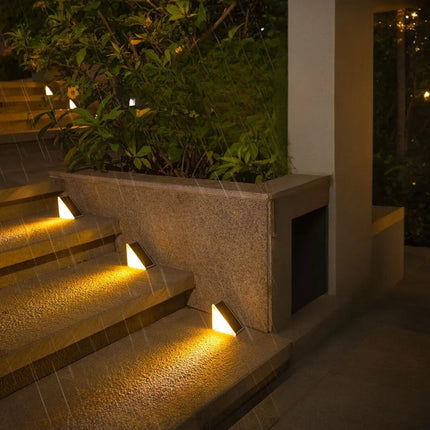Solar Powered Stair Lights with IP65 Weather Resistance | Easy Installation for Safe Outdoor Lighting