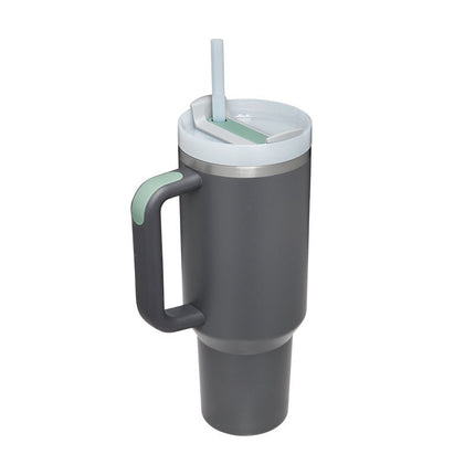 40 Oz Insulated Tumbler with Handle & Straw | Double-Wall Vacuum Insulation for Hot or Cold Beverages