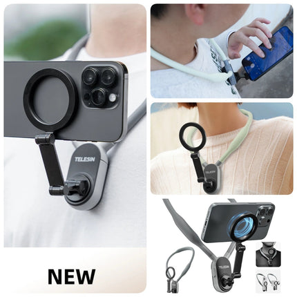 Silicone Magnetic Neck Mount for Phones with Quick Release | Hands-Free Shooting and Comfortable Use for Vloggers