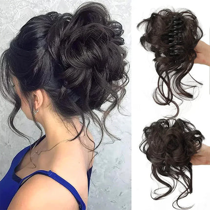 Curly Hair Bun Clip In, Synthetic Hair Bun for Updo Volume – image 12