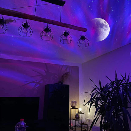 Aurora Borealis LED Galaxy Projector with Remote Control | Mesmerizing Night Sky Lighting for Bedroom Decor