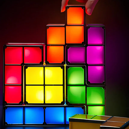 Stackable LED Lighting Blocks Set with Interactive Glow | Creative Customizable Display for Modern Home Decor