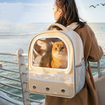 Portable Large-Capacity Cat Bag with Breathable Design | Stylish Comfort for Travel and Vet Visits