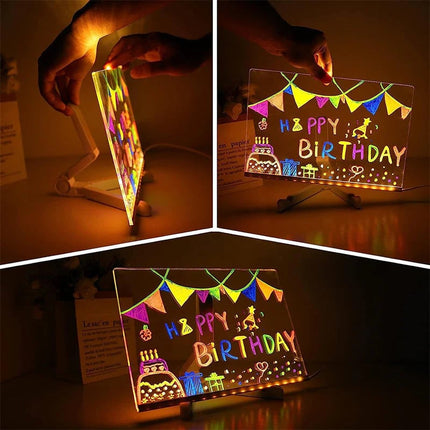 LED Drawing Board for Kids, Light Up Message Board with 7 Colored Pens, LED Sign Board for Cafe Menu – image 13