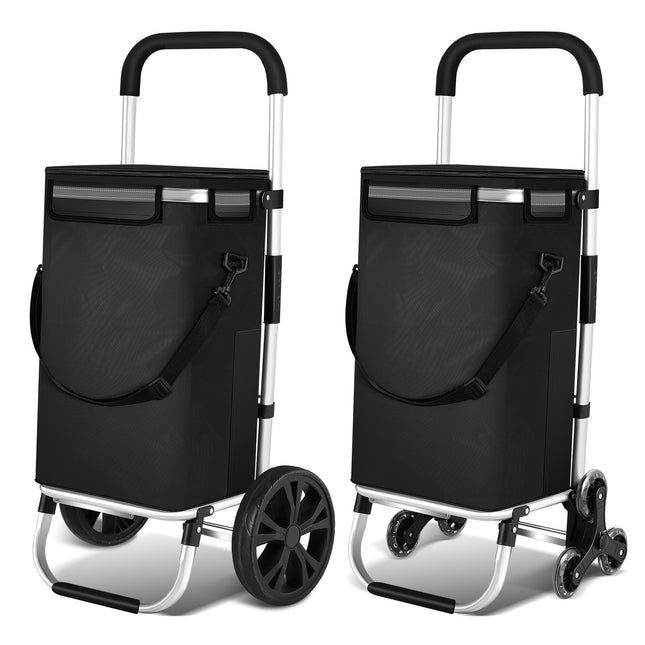 Foldable Shopping Cart for Groceries, Collapsible Shopping Cart with Removable Bag, Folding Grocery Cart for Seniors