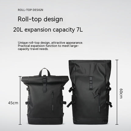 Stylish Black Men's Travel Backpack with Waterproof Features | Comfortable 20-35L Capacity for Leisure Adventures
