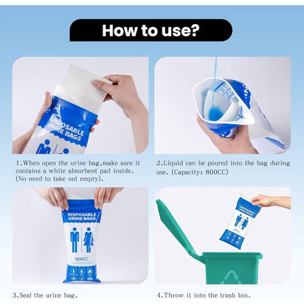 Disposable Urine Bags for Car and Travel, Pee Bags for Men and Women – image 4