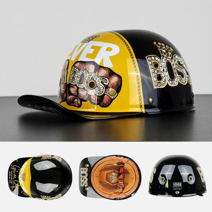 Baseball Cap Motorcycle Helmet, Lightweight Scooter Helmet with Visor – image 11