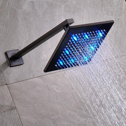 Rain Shower Head with Arm, 8 Inch Top Shower Head with LED Lights – image 4