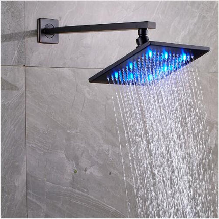 Rain Shower Head with Arm, 8 Inch Top Shower Head with LED Lights – image 9