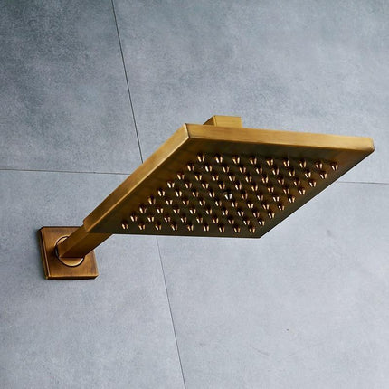 Rain Shower Head with Handheld, Antique Brass Shower Faucet Set with 2 Way Valve