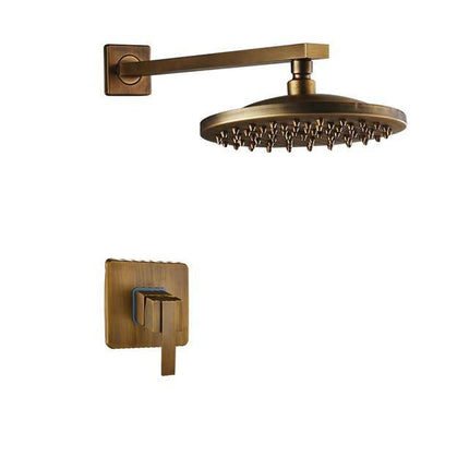 Rain Shower Head with Handheld, Antique Brass Shower Faucet Set with 2 Way Valve – image 7