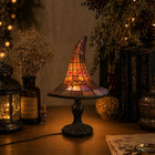 Witch Hat Table Lamp with Mosaic Panels for Enchanting Home Decor | Warm Glow for Bedrooms and Seasonal Displays