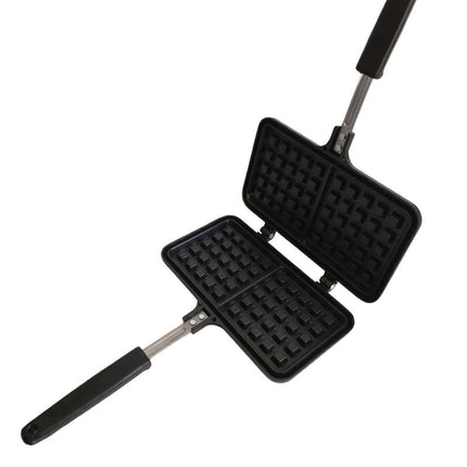 High-Temperature Resistant Non-Stick Waffle Bakeware with Locking Handle | Versatile Mold for Perfectly Shaped Waffles and More