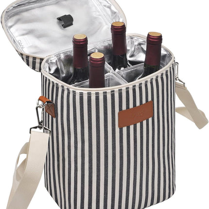Insulated Wine Tote Carrier Bag with Padded Design | Leakproof Cooler for Travel and Parties