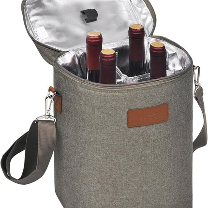 Insulated Wine Tote Carrier Bag with Padded Design | Leakproof Cooler for Travel and Parties