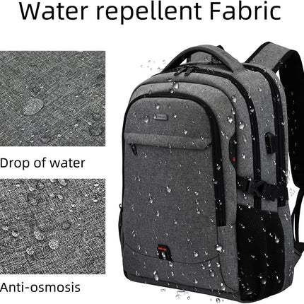 Travel Backpack with USB Port, Water Resistant Laptop Backpack for 17 Inch Laptop, Anti Theft Work Backpack