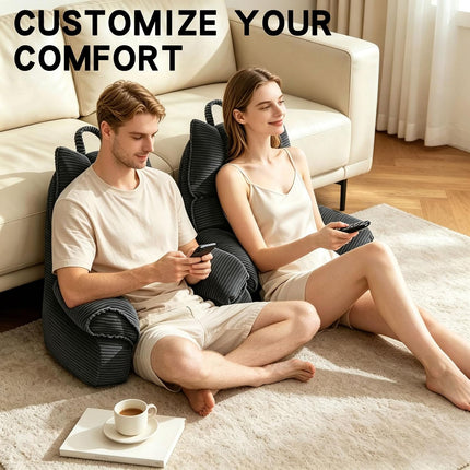 Cozy Reading Pillow with High Arm Rests & Supportive Memory Foam | Perfect Back Support for Relaxing, Reading & Gaming in Bed