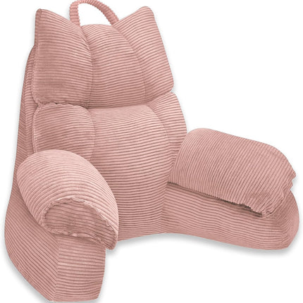 Cozy Reading Pillow with High Arm Rests & Supportive Memory Foam | Perfect Back Support for Relaxing, Reading & Gaming in Bed